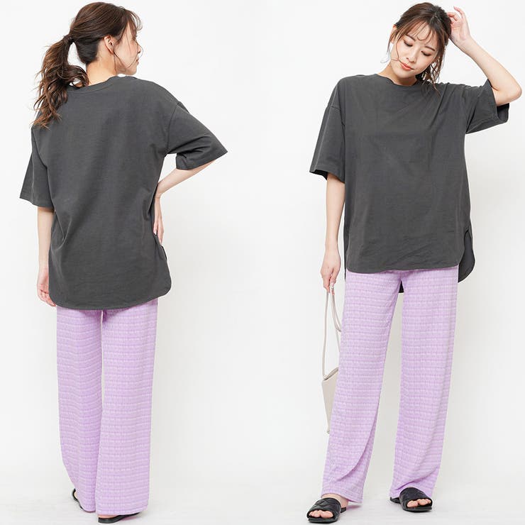 楊柳風ジャガードワイドパンツ ロング丈 M | mili an deni | 詳細画像10 