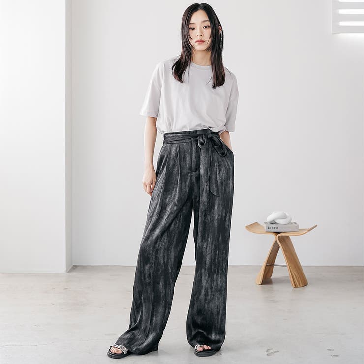 グラデーションイージーワイドパンツ ロング丈 ボトムス | mili an deni | 詳細画像15 