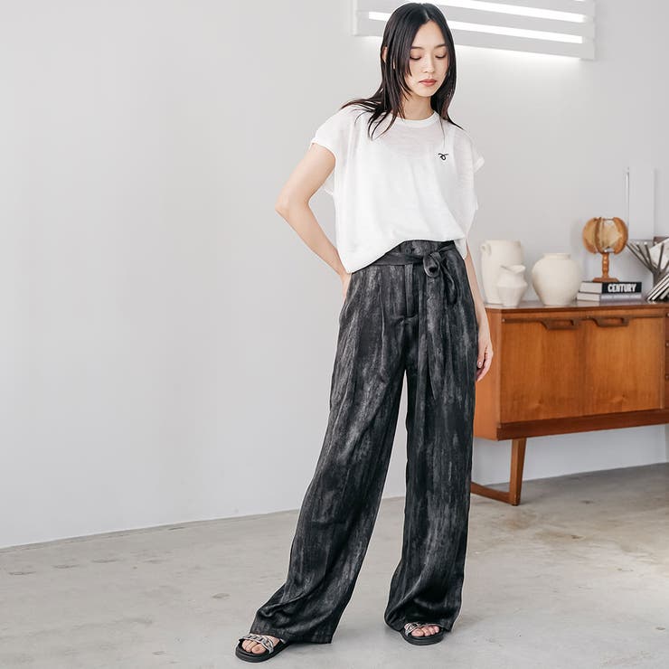 グラデーションイージーワイドパンツ ロング丈 ボトムス | mili an deni | 詳細画像16 