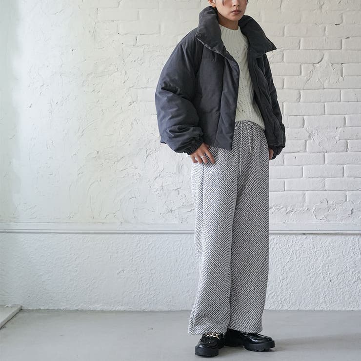 裏ボアパンツ ジャガード ワイドパンツ | mili an deni | 詳細画像14 