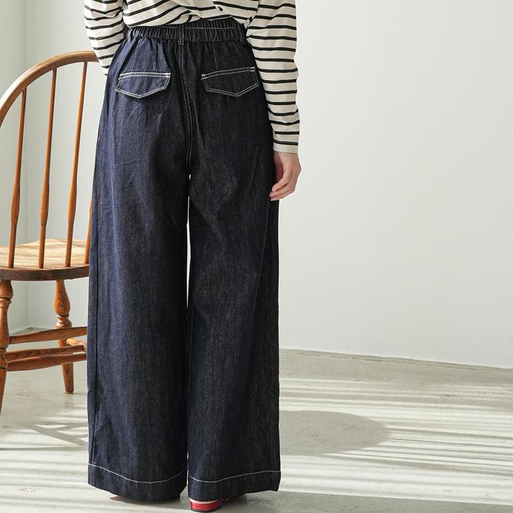 ウェストタックデニムパンツ レディース ワイドパンツ | mili an deni | 詳細画像8 