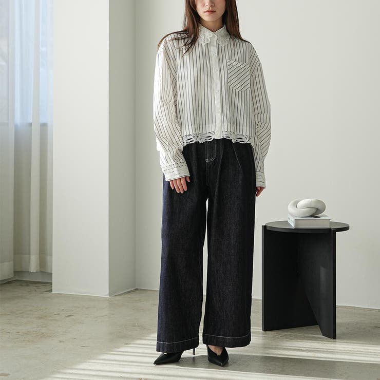 ウェストタックデニムパンツ レディース ワイドパンツ | mili an deni | 詳細画像11 