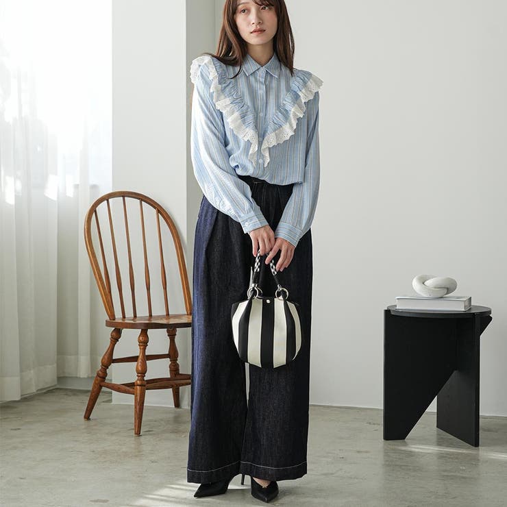 ウェストタックデニムパンツ レディース ワイドパンツ | mili an deni | 詳細画像12 