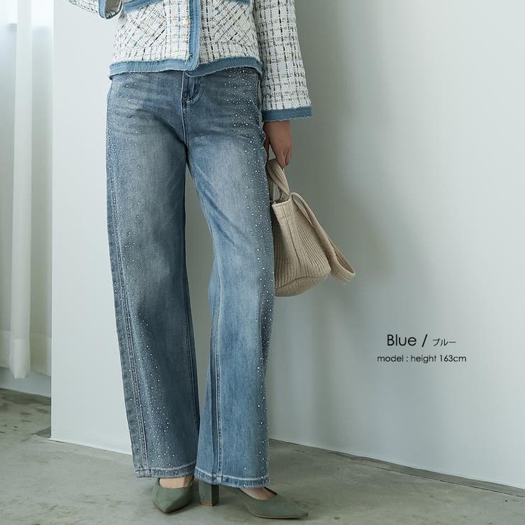 シャイニー ストレート デニムパンツ | mili an deni | 詳細画像10 