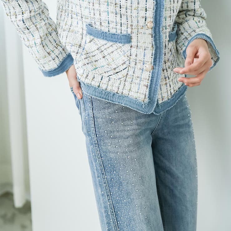 シャイニー ストレート デニムパンツ | mili an deni | 詳細画像13 