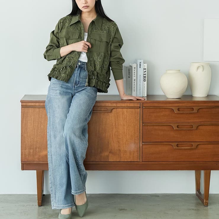 シャイニー ストレート デニムパンツ | mili an deni | 詳細画像15 