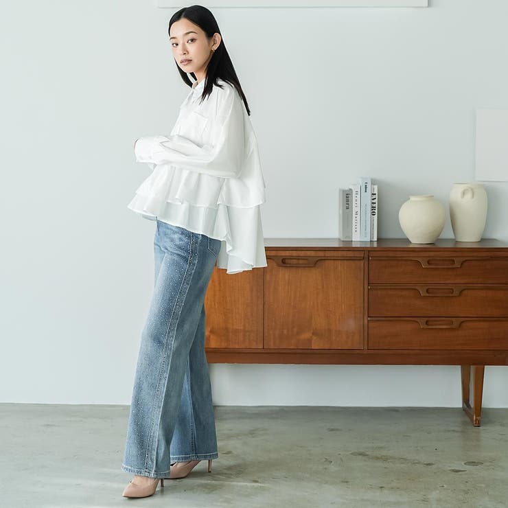 シャイニー ストレート デニムパンツ | mili an deni | 詳細画像16 