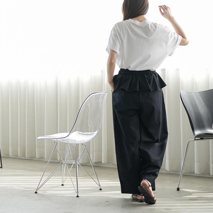 ウエストレイヤードワイドパンツ レディース フリルウエスト | mili an deni | 詳細画像14 