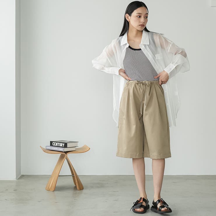ウエストタック ツイルショートパンツ レディース | mili an deni | 詳細画像13 