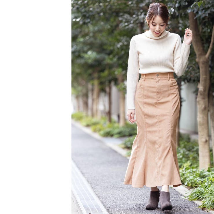 起毛ツイルレースアップスカート マーメイドスカート ロング丈 | mili an deni | 詳細画像12 