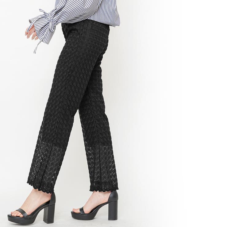 レースニットソーフレアパンツ ロング丈 M | mili an deni | 詳細画像7 