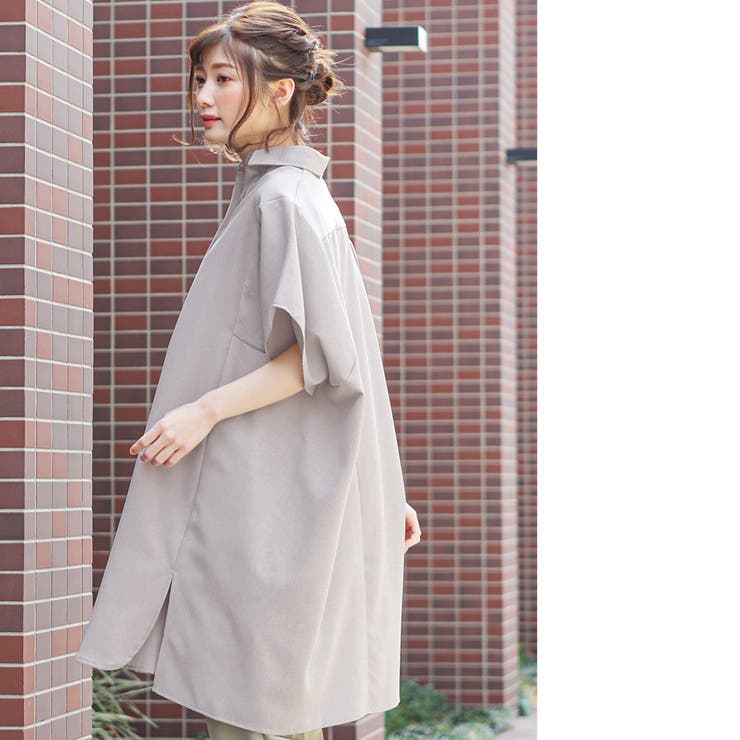 シャツワンピース 麻調 サイドスリット | mili an deni | 詳細画像8 