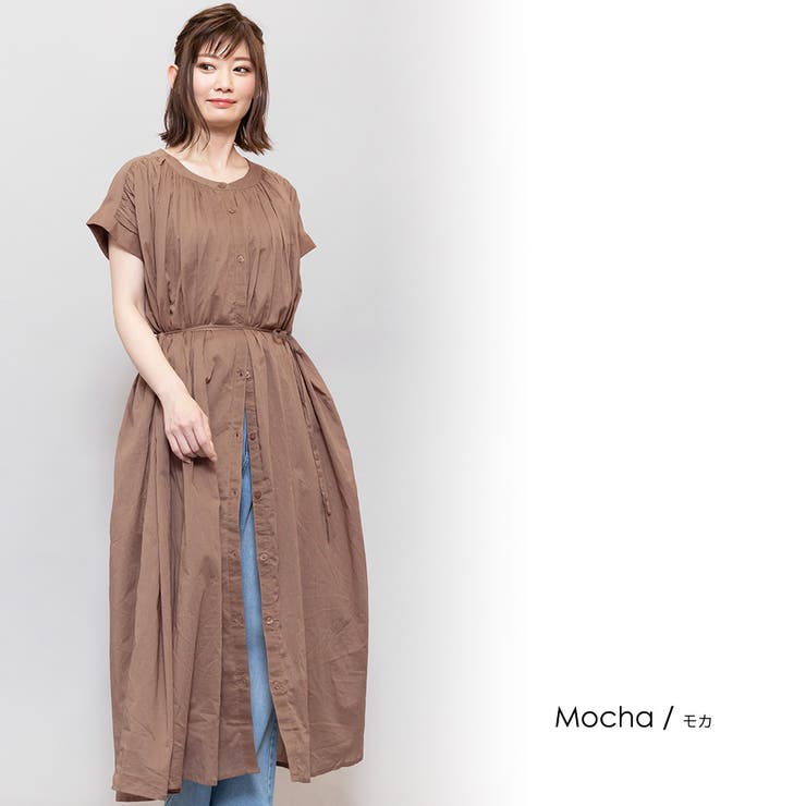 ギャザーワンピース インド綿ボイル クルーネック 品番 Madw Mili An Deni ミリアンデニ のレディースファッション通販 Shoplist ショップリスト