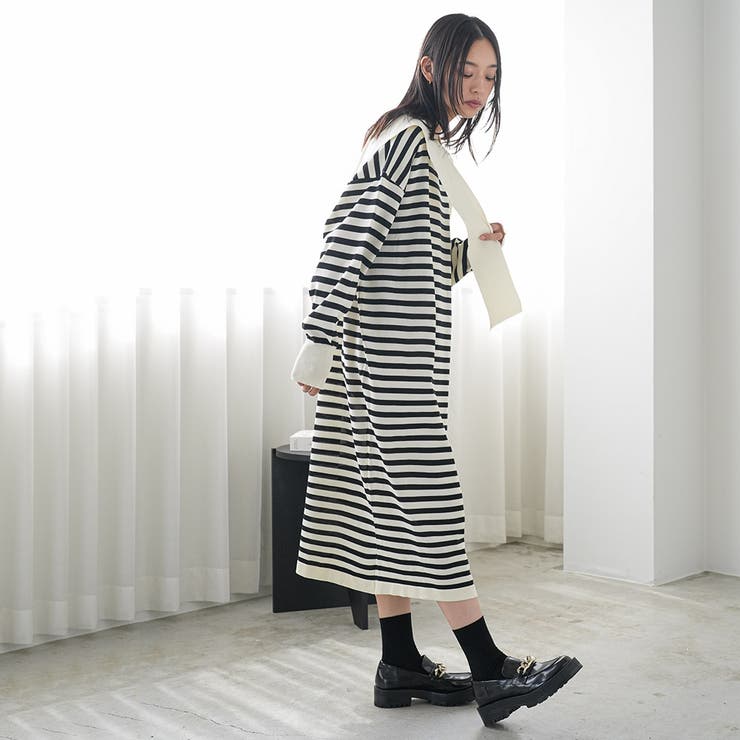 セーラーニットワンピース ナイロンニット セーラーニット付き | mili an deni | 詳細画像9 