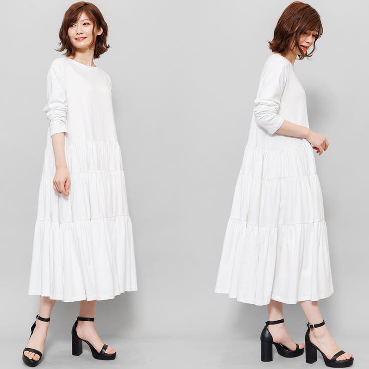 綿100%ボリュームティアードワンピース クルーネック ティアード | mili an deni | 詳細画像8 