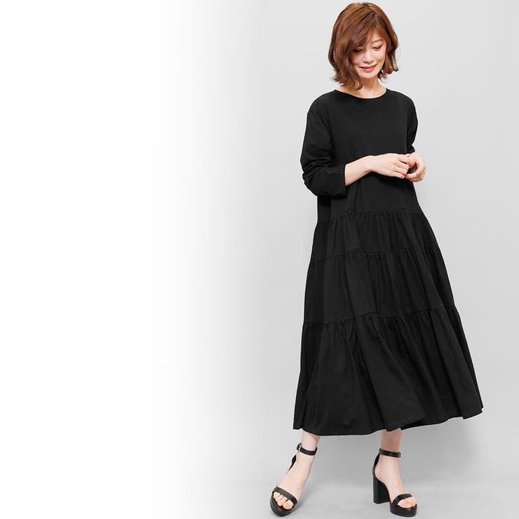 綿100%ボリュームティアードワンピース クルーネック ティアード | mili an deni | 詳細画像13 