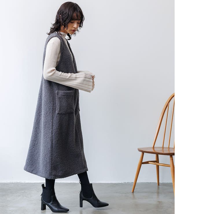 ボアジャンパースカート ジャンスカ ロング丈[品番：MADW0004231
