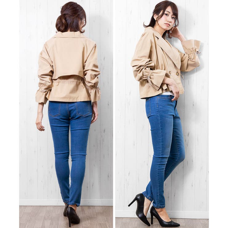 ショートトレンチコート スプリングコート ショートコート | mili an deni | 詳細画像5 