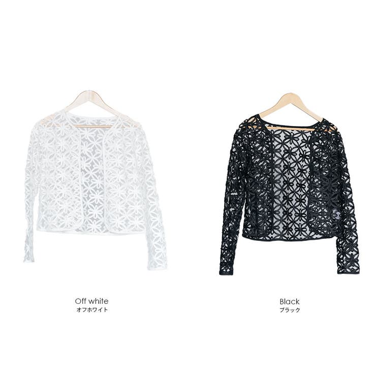 レディース コードレースノーカラージャケット フラワーモチーフ | mili an deni | 詳細画像16 