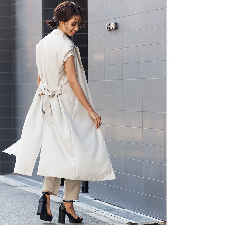 ロングトレンチジレ ベスト ノースリーブ | mili an deni | 詳細画像7 