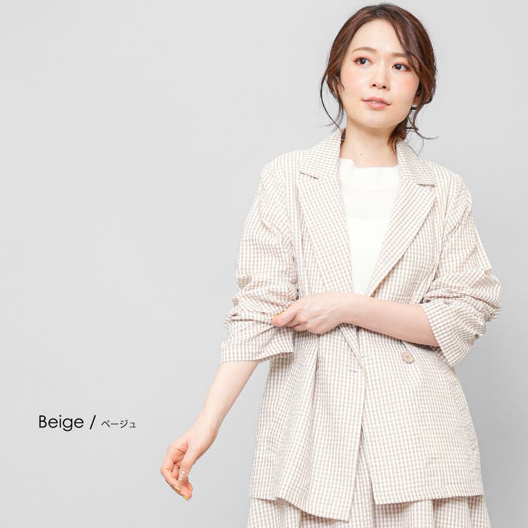 MY___（マイ）WOOL CHECKED JACKET（BEIGE）公式通販 | 1LDK