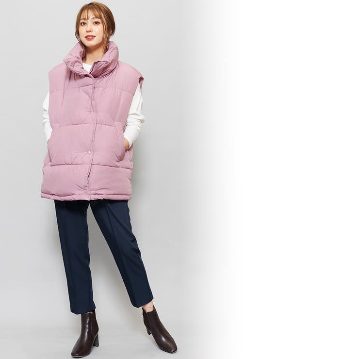 ファイバーダウンオーバーベスト スタンドカラー 暖かい | mili an deni | 詳細画像8 