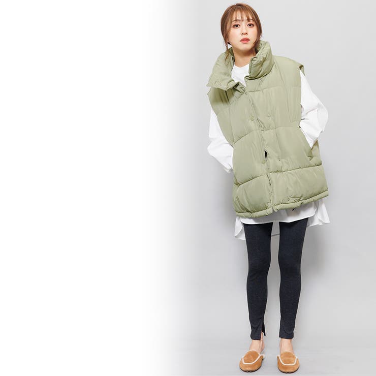 ファイバーダウンオーバーベスト スタンドカラー 暖かい | mili an deni | 詳細画像10 