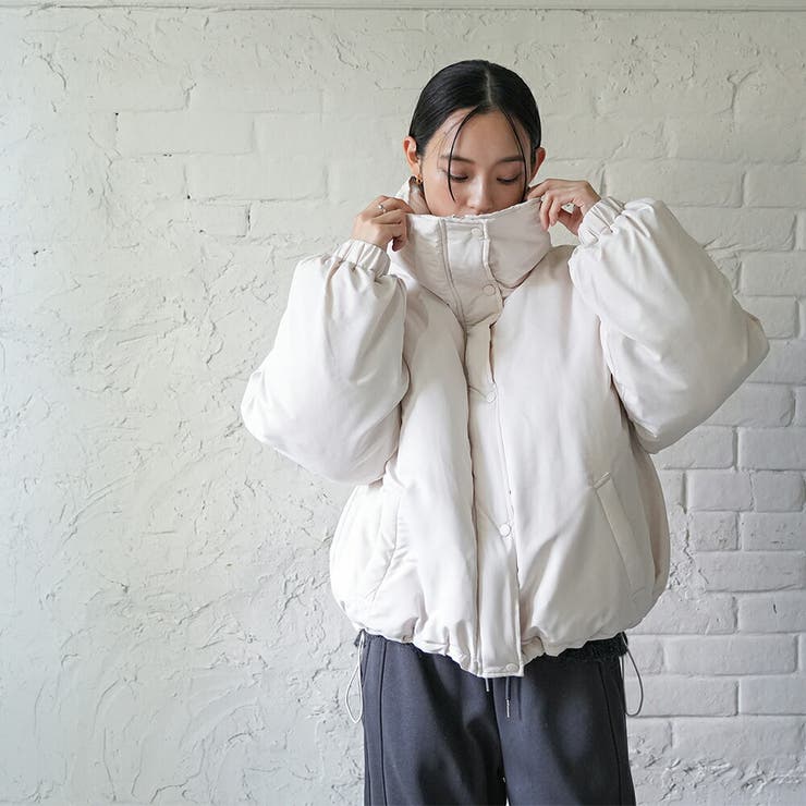 袖ボリュームショート中綿ジャケット ファイバーダウン 防寒 | mili an deni | 詳細画像15 