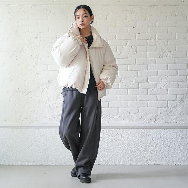 袖ボリュームショート中綿ジャケット ファイバーダウン 防寒 | mili an deni | 詳細画像17 