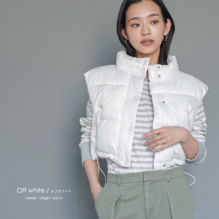 中綿ショートベスト メタリック ファイバーダウン | mili an deni | 詳細画像6 