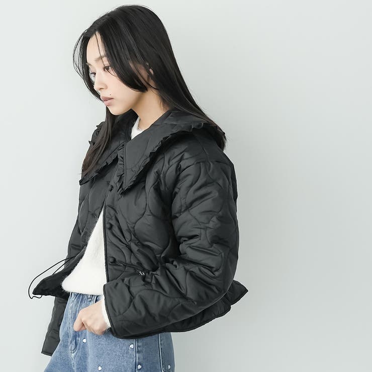 襟フリルキルト中綿ジャケット キルティング フリルカラー | mili an deni | 詳細画像13 