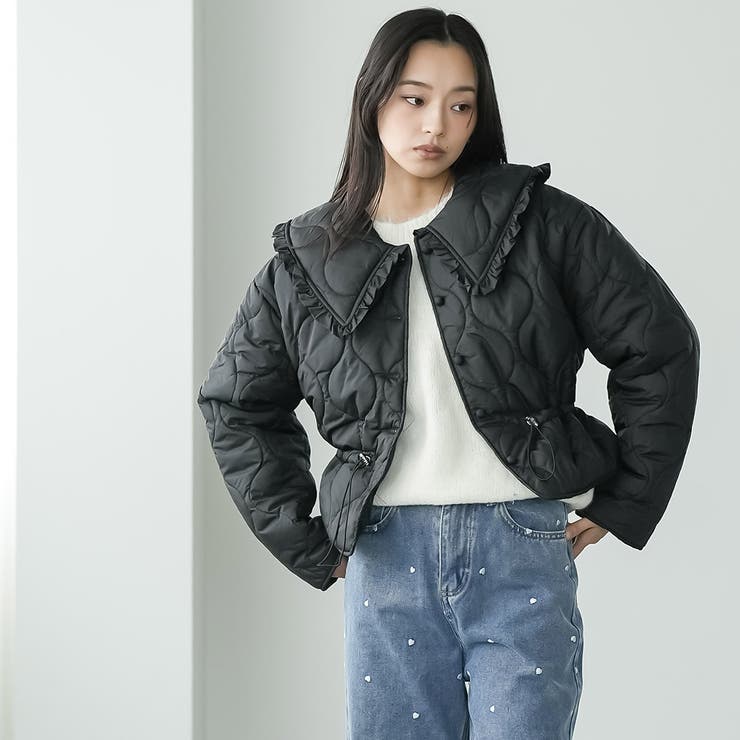 襟フリルキルト中綿ジャケット キルティング フリルカラー | mili an deni | 詳細画像15 