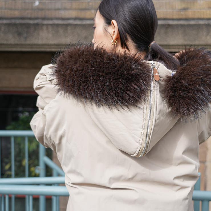 襟ファートグル中綿ジャケット 中綿ジャケット ケープフード | mili an deni | 詳細画像13 