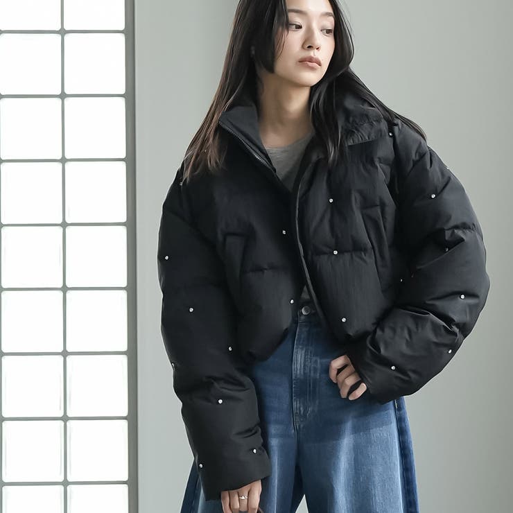 ビジューショートダウンジャケット ビジュー付き ショートダウン | mili an deni | 詳細画像8 