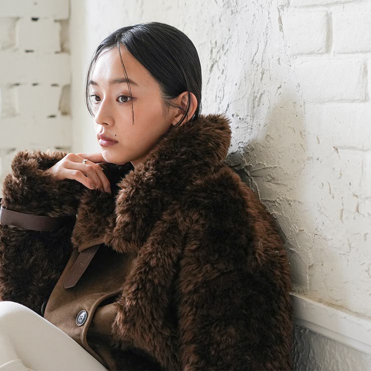 スウェード×ボアジャケット ムートンジャケット ボアブルゾン | mili an deni | 詳細画像15 