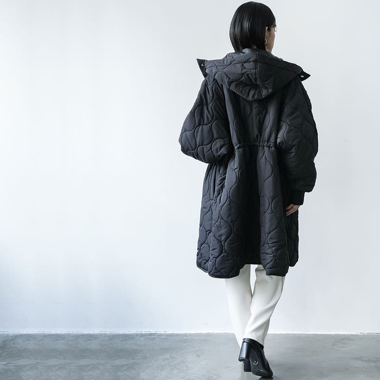 中綿キルトフード付きコート ビッグシルエット 微撥水 | mili an deni | 詳細画像8 