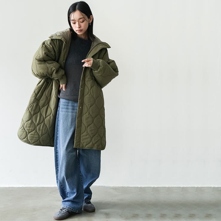 An MILLE ビジュー付きコート An MILLE アンミール オリジナルビジューロングコート