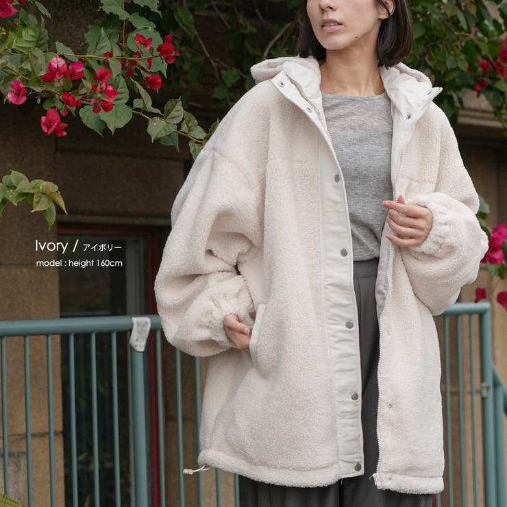 ボアビッグシルエットフードブルゾン ビッグシルエット ボアブルゾン | mili an deni | 詳細画像7 