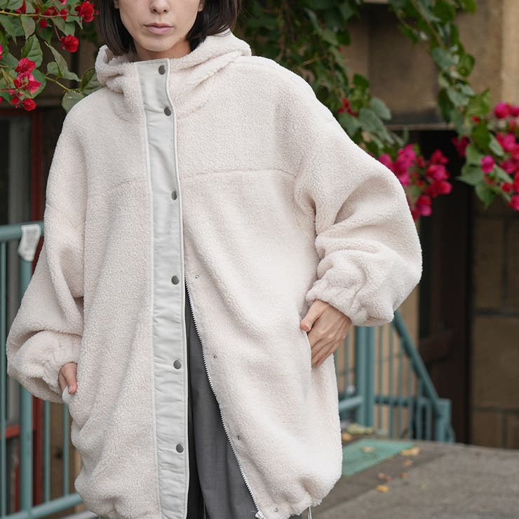 ボアビッグシルエットフードブルゾン ビッグシルエット ボアブルゾン | mili an deni | 詳細画像10 