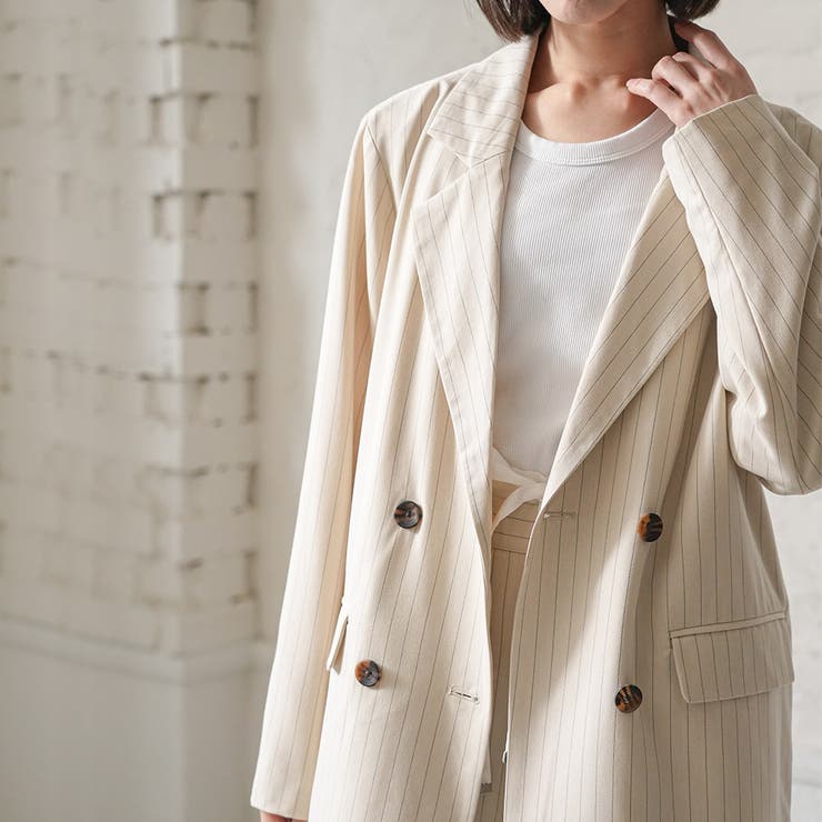 ストライプテーラージャケット レディース ダブルボタン | mili an deni | 詳細画像8 