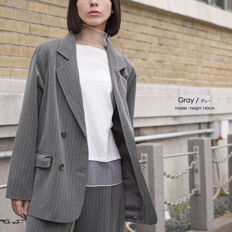 ストライプテーラージャケット レディース ダブルボタン | mili an deni | 詳細画像13 