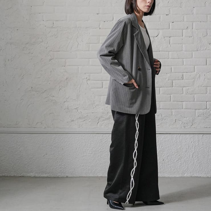 ストライプテーラージャケット レディース ダブルボタン | mili an deni | 詳細画像17 