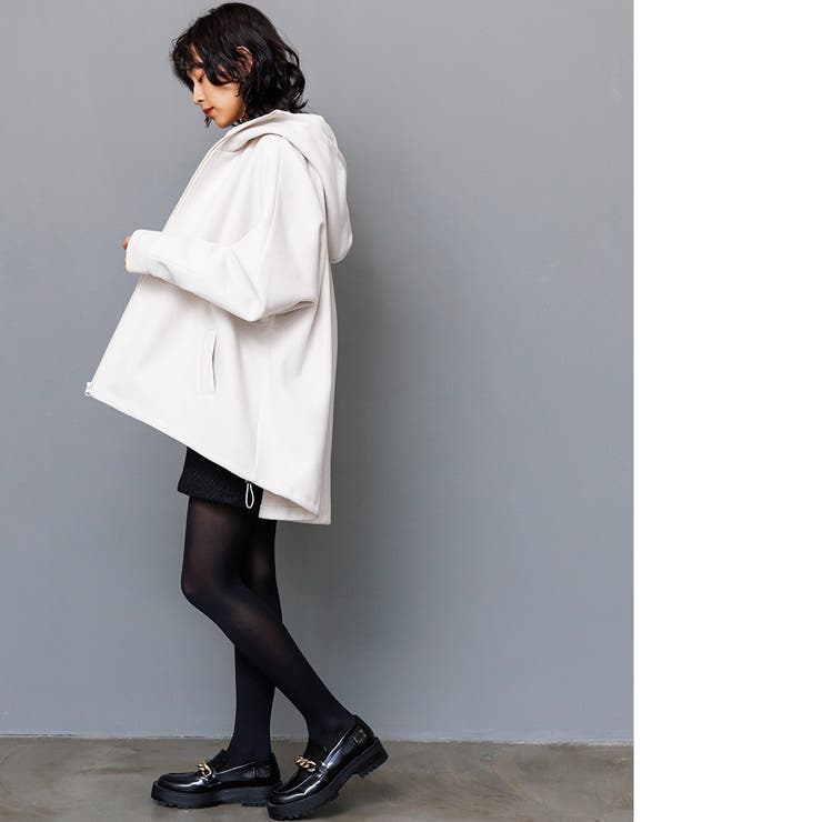 フェイクウールビッグパーカー フード 長袖 | mili an deni | 詳細画像8 