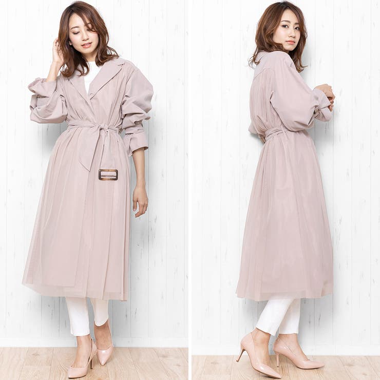 チュールレース トレンチコート スプリングコート[品番：MADW0003682]｜mili an  deni（ミリアンデニ）のレディースファッション通販｜SHOPLIST（ショップリスト）