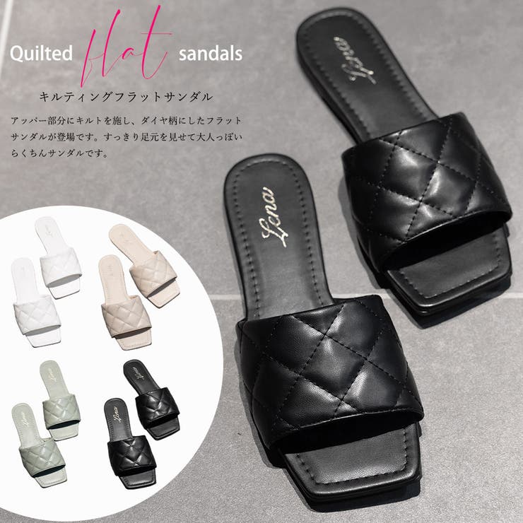 キルティングフラットサンダルスムースシューズ靴カジュアルSMLLL22.0cm22.5cm23.0cm23.5cm24.0cm24.5cm25.0cm25.5cmレディース夏ミリアンデニ