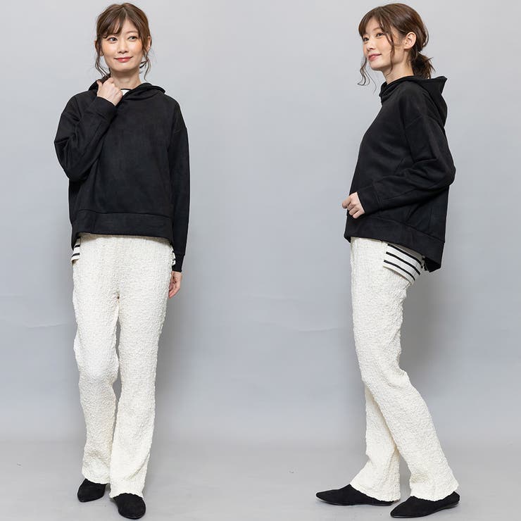 バックファスナーパーカー スウェード調 ドロップショルダー | mili an deni | 詳細画像7 