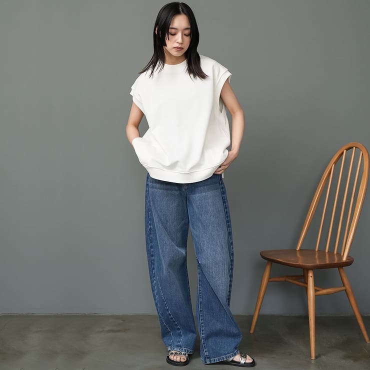 裏毛ファスナー開きベスト スウェット バックファスナー | mili an deni | 詳細画像9 