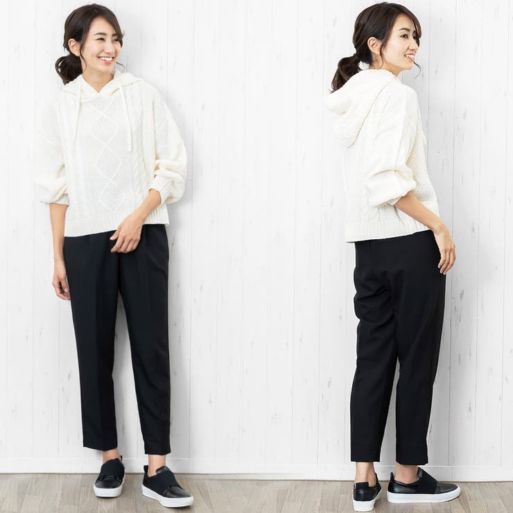 ケーブルニット フードプルオーバー パーカー | mili an deni | 詳細画像6 