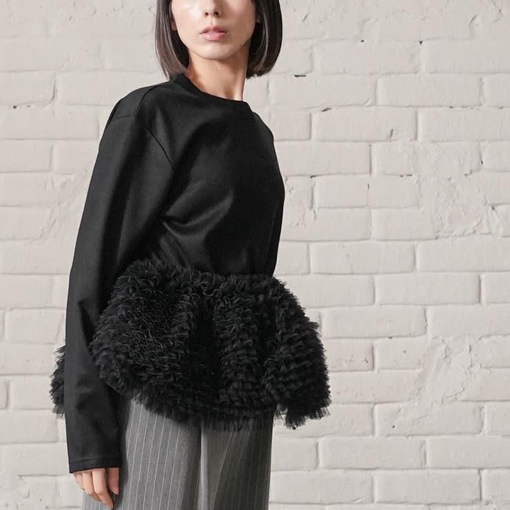 レディース フェザーチュール切替プルオーバー ペプラム | mili an deni | 詳細画像14 