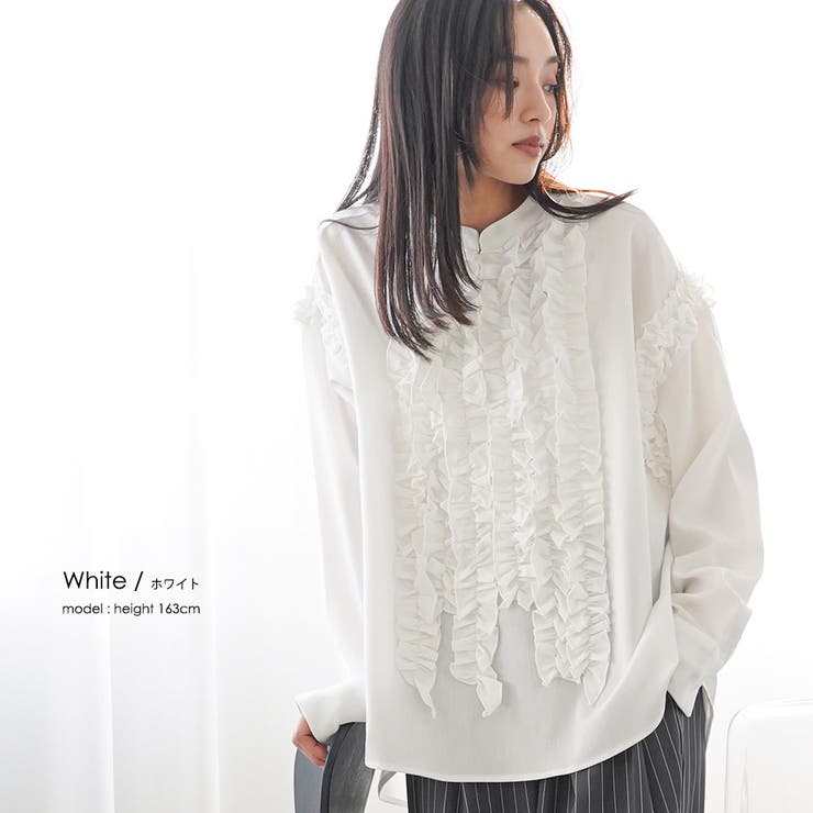 タキシードフリルブラウス ブラウス レディース | mili an deni | 詳細画像5 